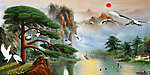 油画 迎客松