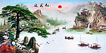 油画 迎客松