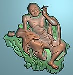 精雕图 十八罗汉挂件之四