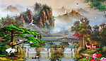 油画 迎客松
