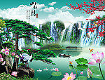 松鹤延年 流水生财