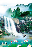 山水画 竖板山水