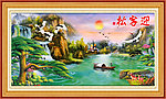 油画 迎客松