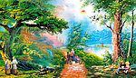 油画 漂亮的乡村油画