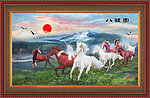 油画 八骏图