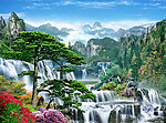 青山飞瀑