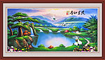 山水画 风景画 背景墙