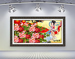 花开富贵仙女水墨国画