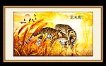 丛林猛虎山水画