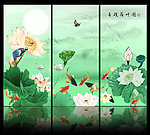 荷花 国画