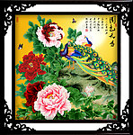 孔雀 牡丹
