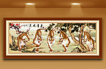 国画 五虎图
