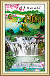 竖幅山水画