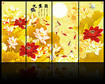 荷花国画