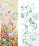 荷花鱼 九鱼图 金堂