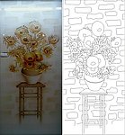 向日葵 花瓶 櫈子