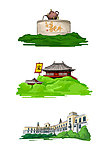 杭州景点手绘