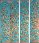 四季花鸟门板