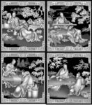琴棋书画精雕图
