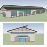 中式厂房建筑SU模型