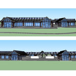 高级中式会所建筑SU模