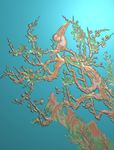 冬梅四季花鸟精雕灰度