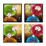 炫彩金莲花无框画