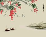 鸿运当头背景墙