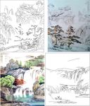 山水 风景 艺术玻璃