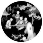 琴棋书画百子灰度图