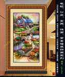 唯美花园别墅风景油画（玄关）