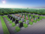 墓地鸟瞰 墓碑造型设计 墓碑模