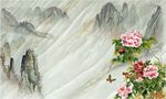 玉雕牡丹山水
