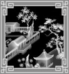 山水灰度图