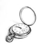 怀表 素描 手绘