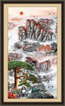 国画迎客松