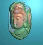 观音菩萨挂件精雕图浮雕图灰度