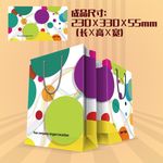 多彩圆圈手提袋设计展开图PSD