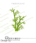 卡通竹子矢量图