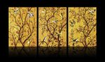 手绘背景墙 复古手绘 三联画