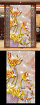花卉立体玄关壁画设计图片下载