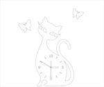 可爱猫挂钟雕刻图