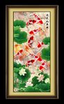 荷花九鱼图