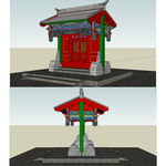 垂花门建筑草图大师SU模型