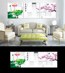 荷花无框画