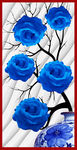 蓝玫瑰清新玄关装饰画