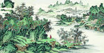 江南水墨山水画