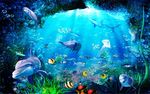 3D海豚电视背景墙