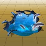 海豚 海底世界 3D立体画