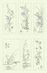 荷花移门